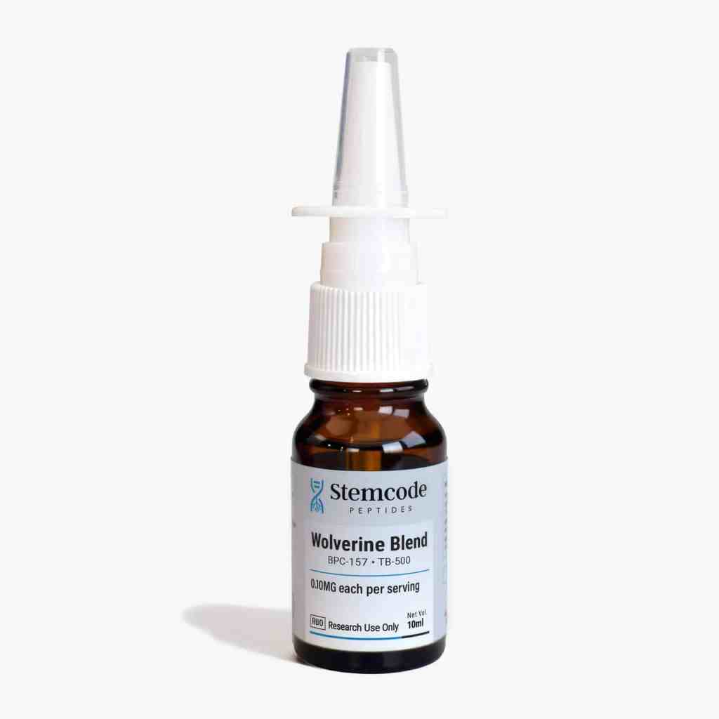 Wolverine blend product mockup nasal spray bottle bpc-157 and tb-500 to buy