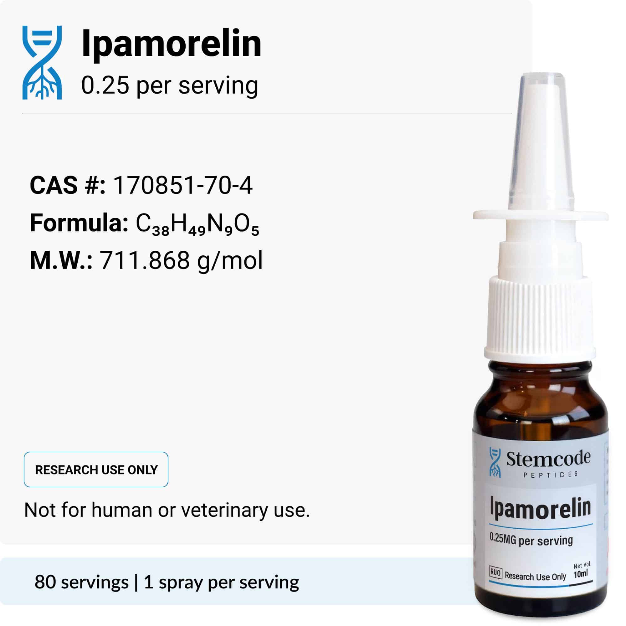 ipamorelin nasal spray peptide for sale with chemical information